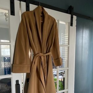 LAFAYETTE 148 NY WINTER WRAP COAT, CAMEL COLOR, WOOL/ANGORA, SIZE S